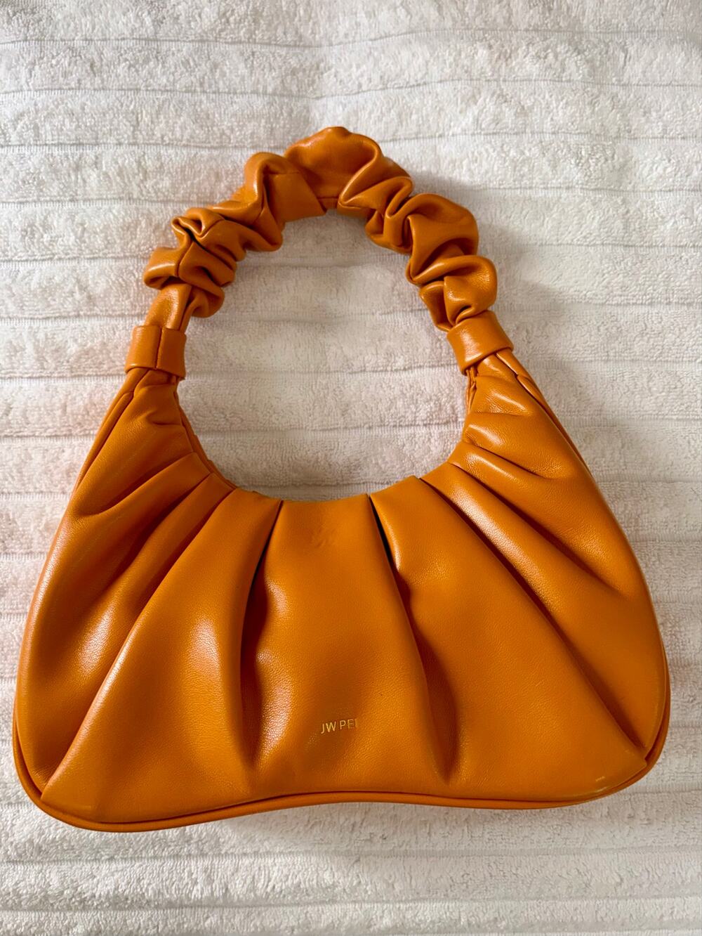 JW PEI Gabbi Ruched Hobo Orange Vegan Leather Shoulder Fall bag